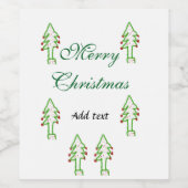 グリーンクリスマスツリー赤さくらんぼメリークリスマスモ ワインラベル (シングルラベル)