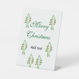 グリーンクリスマスツリー赤さくらんぼメリークリスマスモ 台座サイン