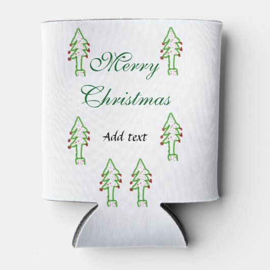 グリーンクリスマスツリー赤さくらんぼメリークリスマスモ 缶クーラー (正面)