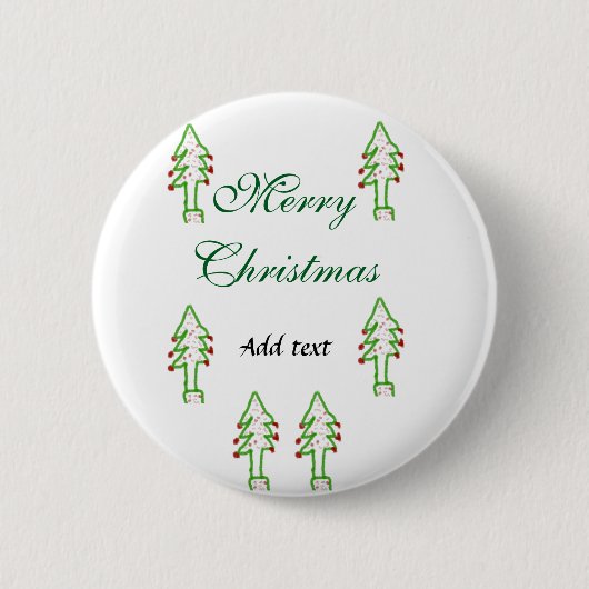 グリーンクリスマスツリー赤さくらんぼメリークリスマスモ 缶バッジ (正面)