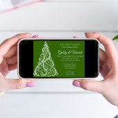 グリーンクリスマスツリー ウィンターエンゲージメントパーティー 招待状