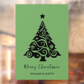 グリーンクリスマスツリー ビジネス窓用デコレーション ウィンドウサイン (シート2)