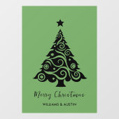 グリーンクリスマスツリー ビジネス窓飾り ウィンドウサイン (シート)