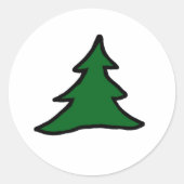 グリーンクリスマスツリー ラウンドシール (正面)