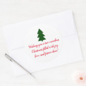 グリーンクリスマスツリー ラウンドシール (封筒)