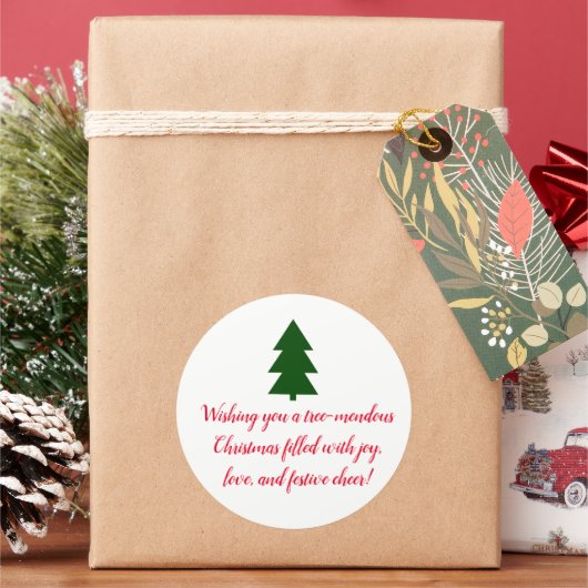 グリーンクリスマスツリー ラウンドシール (クリスマス)