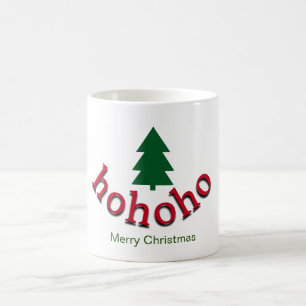 グリーンクリスマスツリーHoHoRedメリークリスマス コーヒーマグカップ
