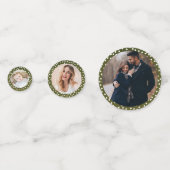 グリーンクリスマステーブルデコカスタムール写真紙吹雪 コンフェッティ (正面)