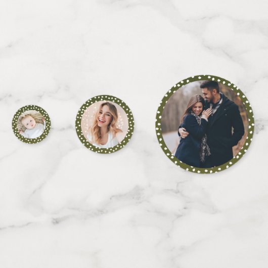 グリーンクリスマステーブルデコカスタムール写真紙吹雪 コンフェッティ (裏面)