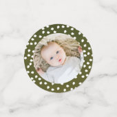 グリーンクリスマステーブルデコカスタムール写真紙吹雪 コンフェッティ (スモール正面)