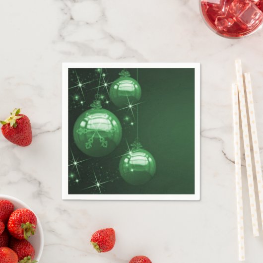 グリーンクリスマスデザイン スタンダードカクテルナプキン (インサイチュ)