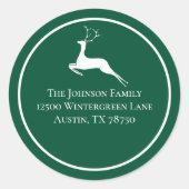 グリーンクリスマストナディアラウンド差出人住所 ラウンドシール (正面)