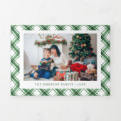 グリーンクリスマストリフォールドカード 三つ折りクリスマスカード (カバー)