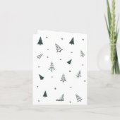 グリーンクリスマスパイン折り畳みノートカード ノートカード (裏面)