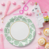 グリーンクリスマスパターン紙プレート ペーパープレート (パーティー)