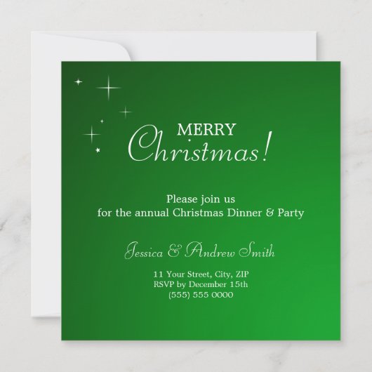 グリーンクリスマスパーティの招待状 招待状 (裏面)