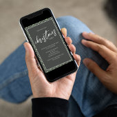 グリーンクリスマスパーティースノーフレーク 招待状