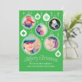 グリーンクリスマスファミリーフォトオーナメント シーズンカード (スタンド正面)