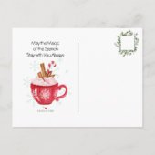 グリーンクリスマスファミリーフォトコラージュのポストカード インビテーションポストカード (裏面)