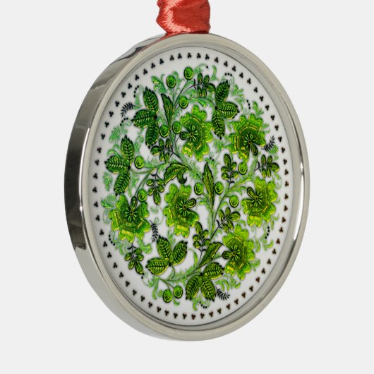 グリーンクリスマスフェイクガラスデザインホリデーギフト メタルオーナメント (右)