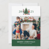 グリーンクリスマスフォトコラージホリデーカード シーズンカード (正面)