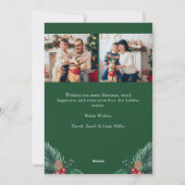 グリーンクリスマスフォトコラージホリデーカード シーズンカード (裏面)