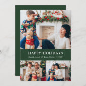 グリーンクリスマスフォトコラージュカード シーズンカード (正面/裏面)