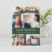 グリーンクリスマスフォトコラージュカード シーズンカード (スタンド正面)