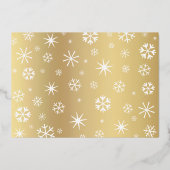 グリーンクリスマスフォトピースジョイ愛実在の金ゴールド 箔シーズンカード (裏面)