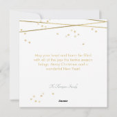 グリーンクリスマスフォトホリデーカードジオメトリック シーズンカード (裏面)