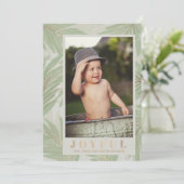 グリーンクリスマスフォト葉におめでとう シーズンカード (スタンド正面)