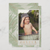 グリーンクリスマスフォト葉におめでとう シーズンカード (正面/裏面)