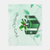 グリーンクリスマスプレゼント毛布 フリースブランケット (正面)