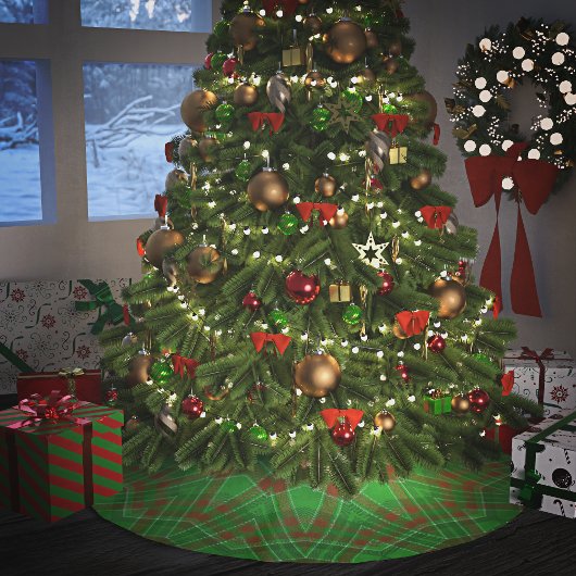 グリーンクリスマスプレド ブラッシュドポリエステルツリースカート