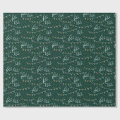 グリーンクリスマスホリデーラッピング紙 ラッピングペーパー (フラット)