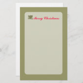 グリーンクリスマスホリーリーフ 便箋 (正面/裏面)