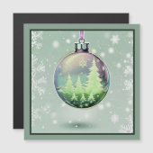 グリーンクリスマスボール磁気カード (正面/裏面)