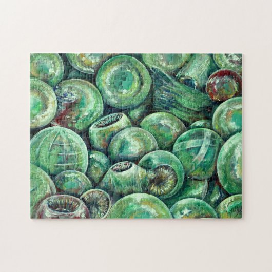 グリーンクリスマスボール ジグソーパズル (横)