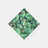 グリーンクリスマスボール スタンダードカクテルナプキン (角)