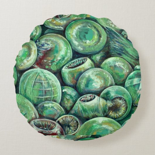 グリーンクリスマスボール ラウンドクッション (正面)