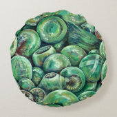 グリーンクリスマスボール ラウンドクッション (裏面)