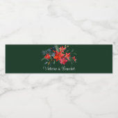 グリーンクリスマスポインセチア結婚フローラカスタムズ ペットボトルラベル (シングルラベル)