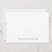 グリーンクリスマスポインセチア鹿の誕生日パーティー サンキューカード (裏面)