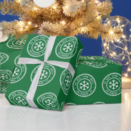 グリーンクリスマスラッピング紙まで開かない ラッピングペーパー
