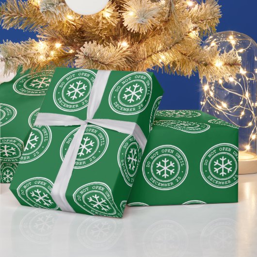 グリーンクリスマスラッピング紙まで開かない ラッピングペーパー (クリスマス)