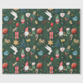 グリーンクリスマスラッピング紙 ラッピングペーパー (フラット)