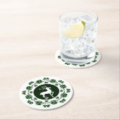 グリーンクリスマスリーストナカイ ラウンドペーパーコースター (インサイチュ)