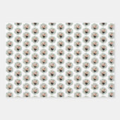 グリーンクリスマスリースファミリーフォトホリデー ラッピングペーパーシート (正面)