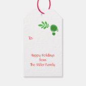 グリーンクリスマスリースレッドモノグラム ギフトタグ (裏面)