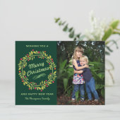 グリーンクリスマスリース |かわいい写真 シーズンカード (スタンド正面)